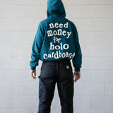 Need Money For Holo Cardboard Hoodie Green